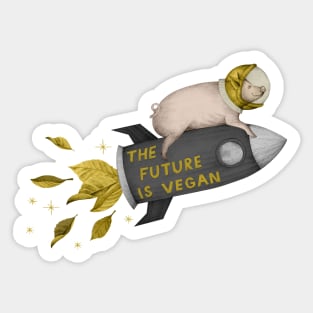 space pig - gold Sticker